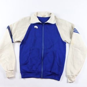 70s New Soffe Mens Small Warm Up Track Jacket Blue
